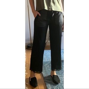 Rick Owens Cropped Raw Hem 100% Silk Pant sz40